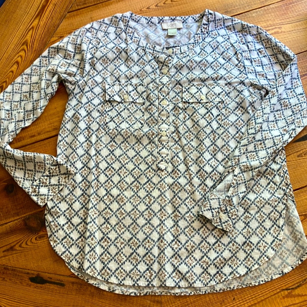 Loft, small, long-sleeved, cotton shirt